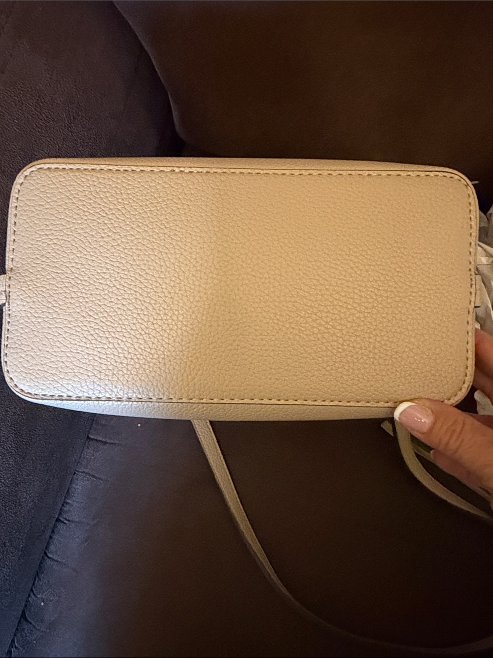 Nanette Lepore Cream Pebbled Leather Crossbody - Picture 8 of 8
